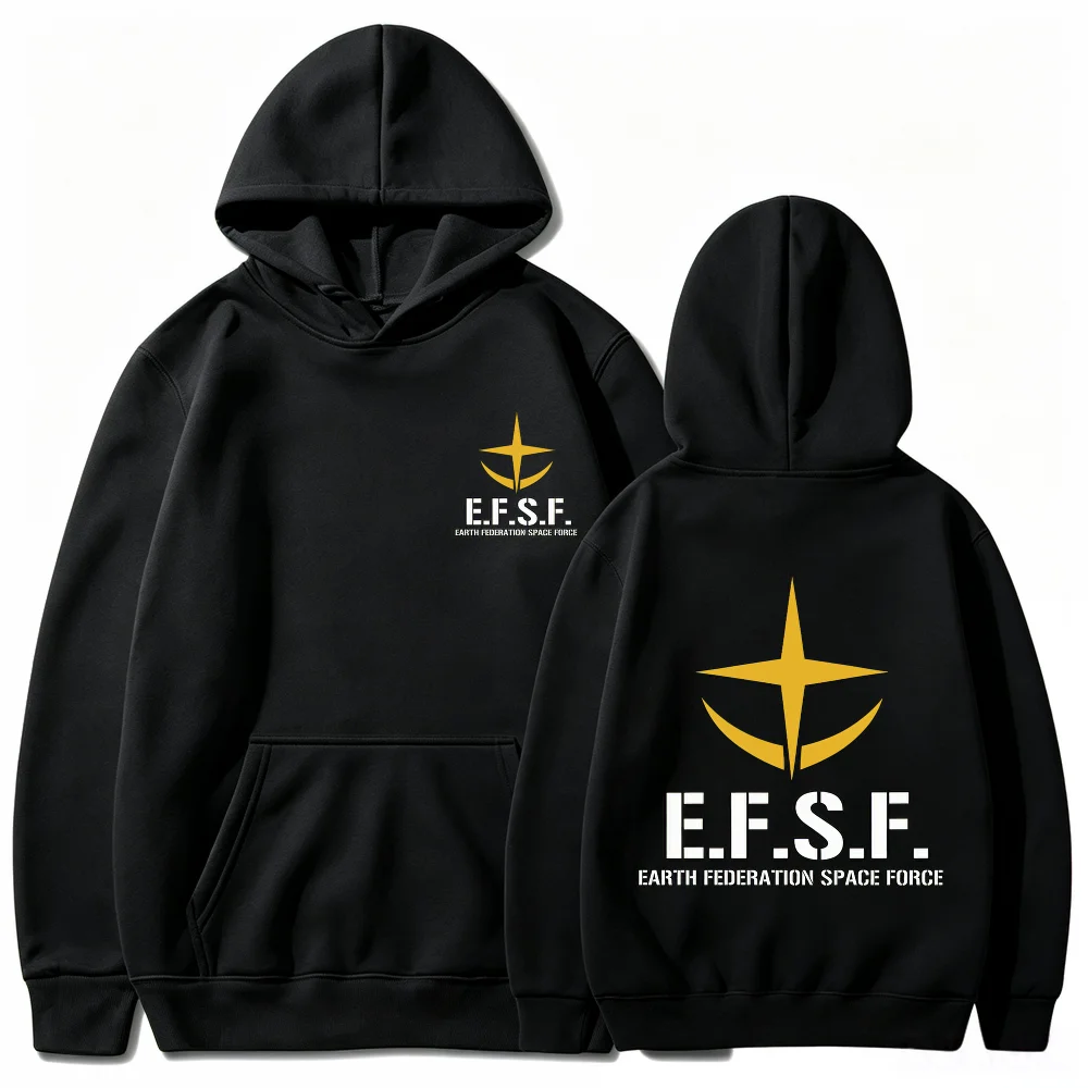 Gundam Hoodie Earth Federation Space Force Star Emblem Print Unisex Men Women Oversized Casual Sweatshirts Long Sleeve