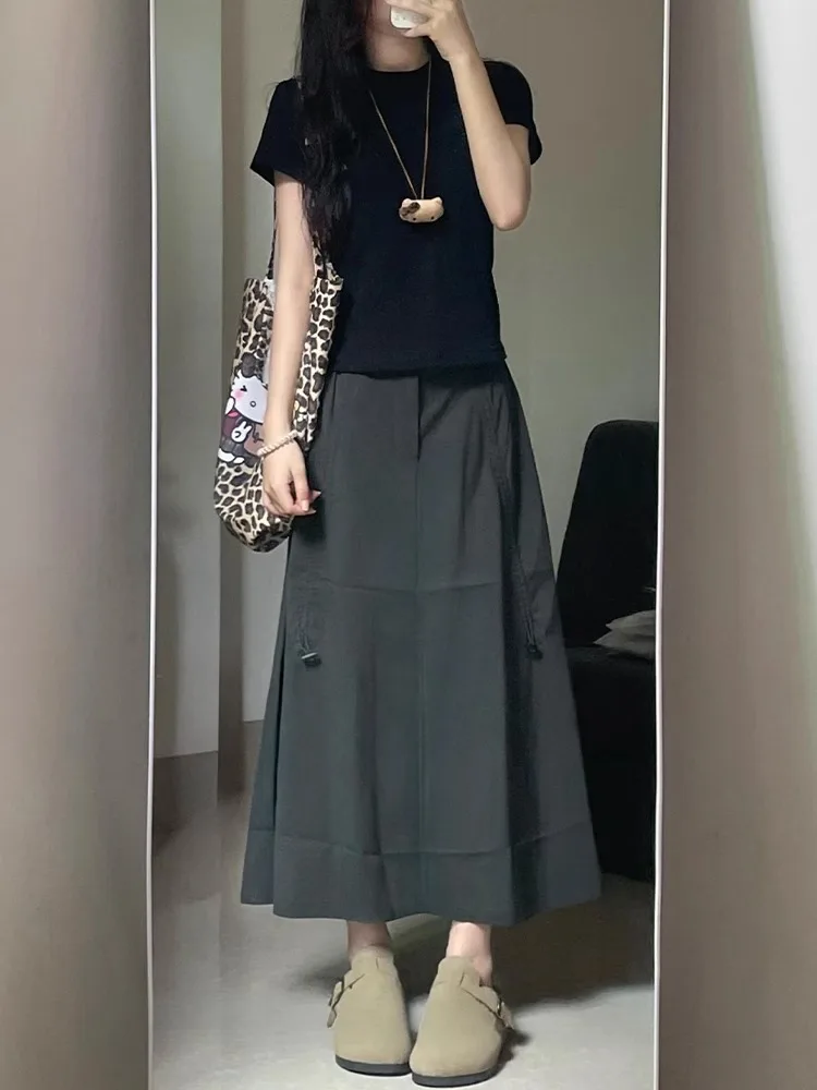 

Американская женская рабочая одежда больших размеров, юбка k ey, высокая талия, скрывающая бедра, утягивающая юбка трапециевидной формы средней длины