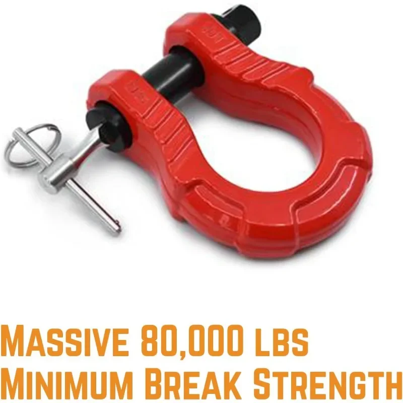 UBER Shackles with Anti-Theft Lock - 80,000 Lbs (40 T) Strength - Connect Tow Strap or Winch Line for Off-Road Recovery