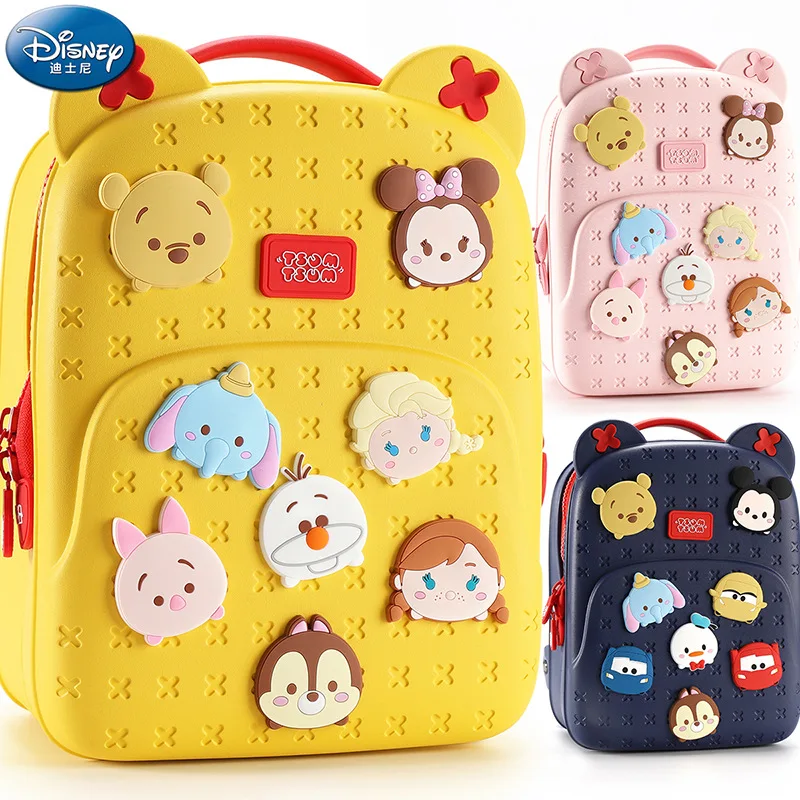 

Disney Backpack Kindergarten Minnie Mickey Winnie The Pooh School Bag For Boy Girl Waterproof Kawaii Anit-lost Childrens Bagpack