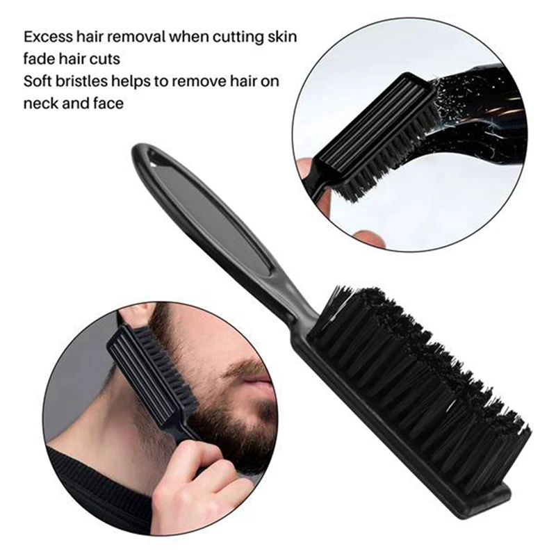 6Pcs Fade Brush Comb Pocket Comb Scissors Cleaning Brush Barber Shop Skin Fade Vintage Oil Head Shape Carving Cleaning Brush image 2