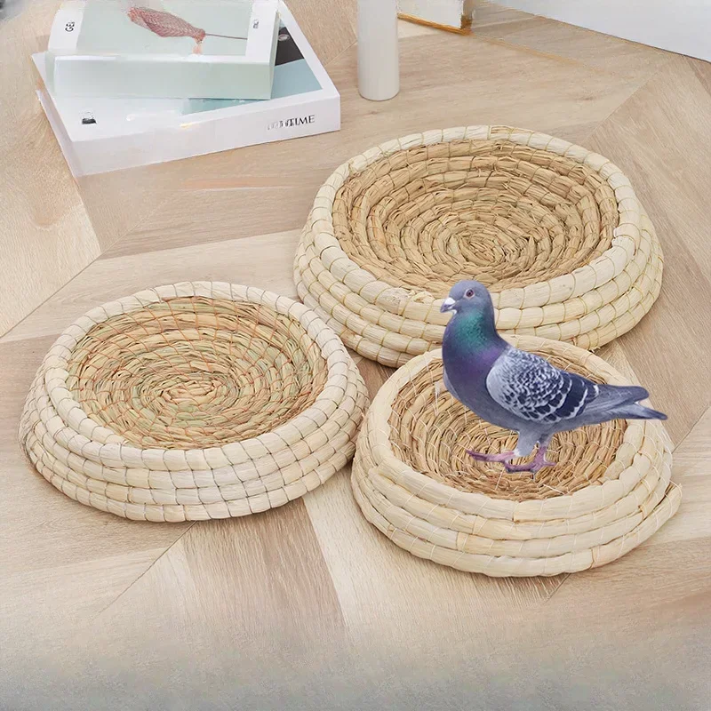 

Grass Woven Pigeon Nest Carrier Pigeon Nest Hatching and Breeding Nest Corn Husk Anti Rollover Grass Nest Pet Supplies