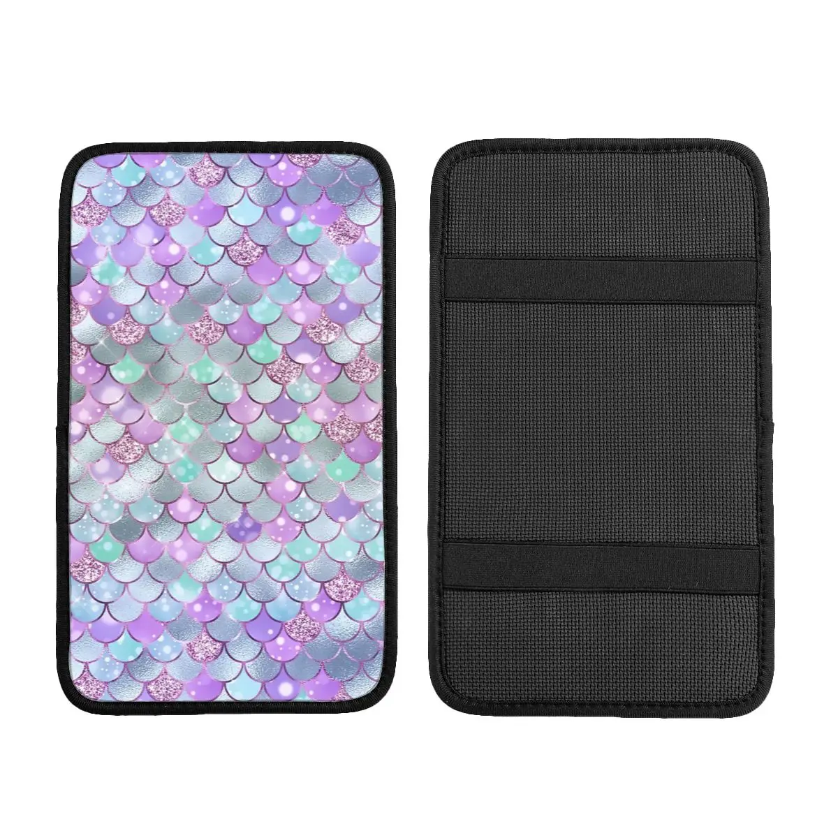 Mermaid Bokeh Pattern Car Accessories Car Handrail Box Cushion Custom Print Non-slip Car Armrest Cover