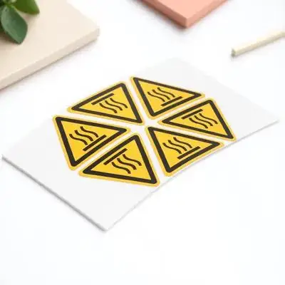

2 Sheets Warning Sign Stickers Safety Caution Labels Hot Surface High Temperature Decals Do Not Touch Signs Scald Protection