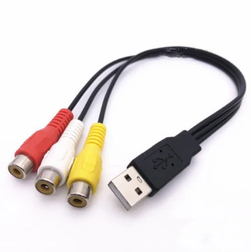 

USB to 3 RCA female AV audio cable for set-top box TV sets
