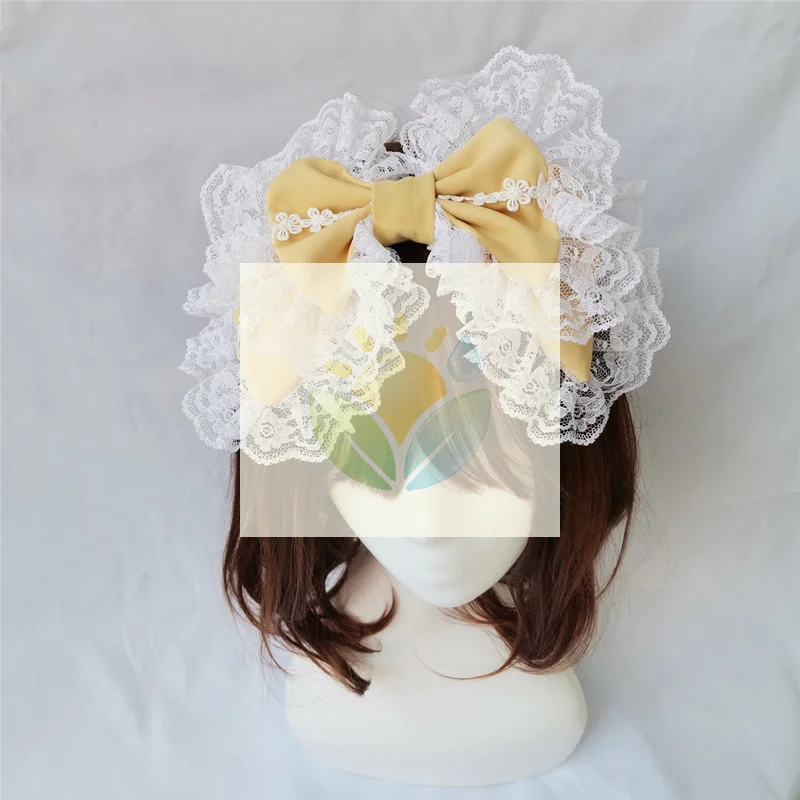 Lolita Retro Style Big Lace Bow Headband, Elegant Lace Craft, Comfortable Hair Hoop, Cute Cosplay Headdress, Hair Accessory
