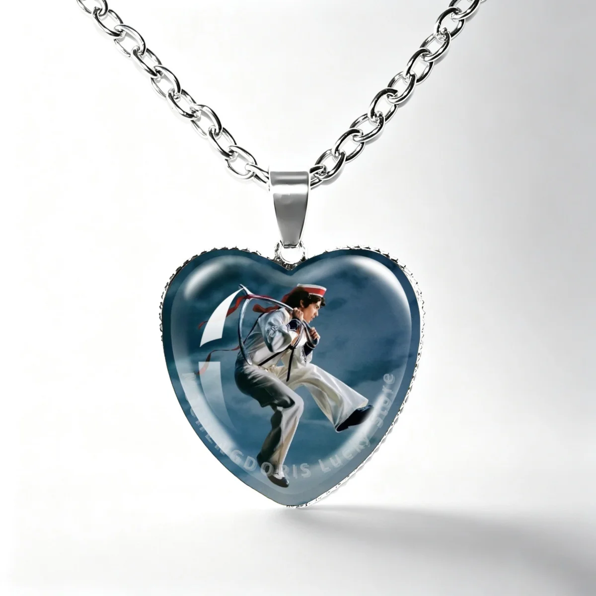 C-Conan Gray Necklace Glass Cabochon Heart-Shaped Pendant Necklace Accessories Fans Charm Jewelry Gift MS048
