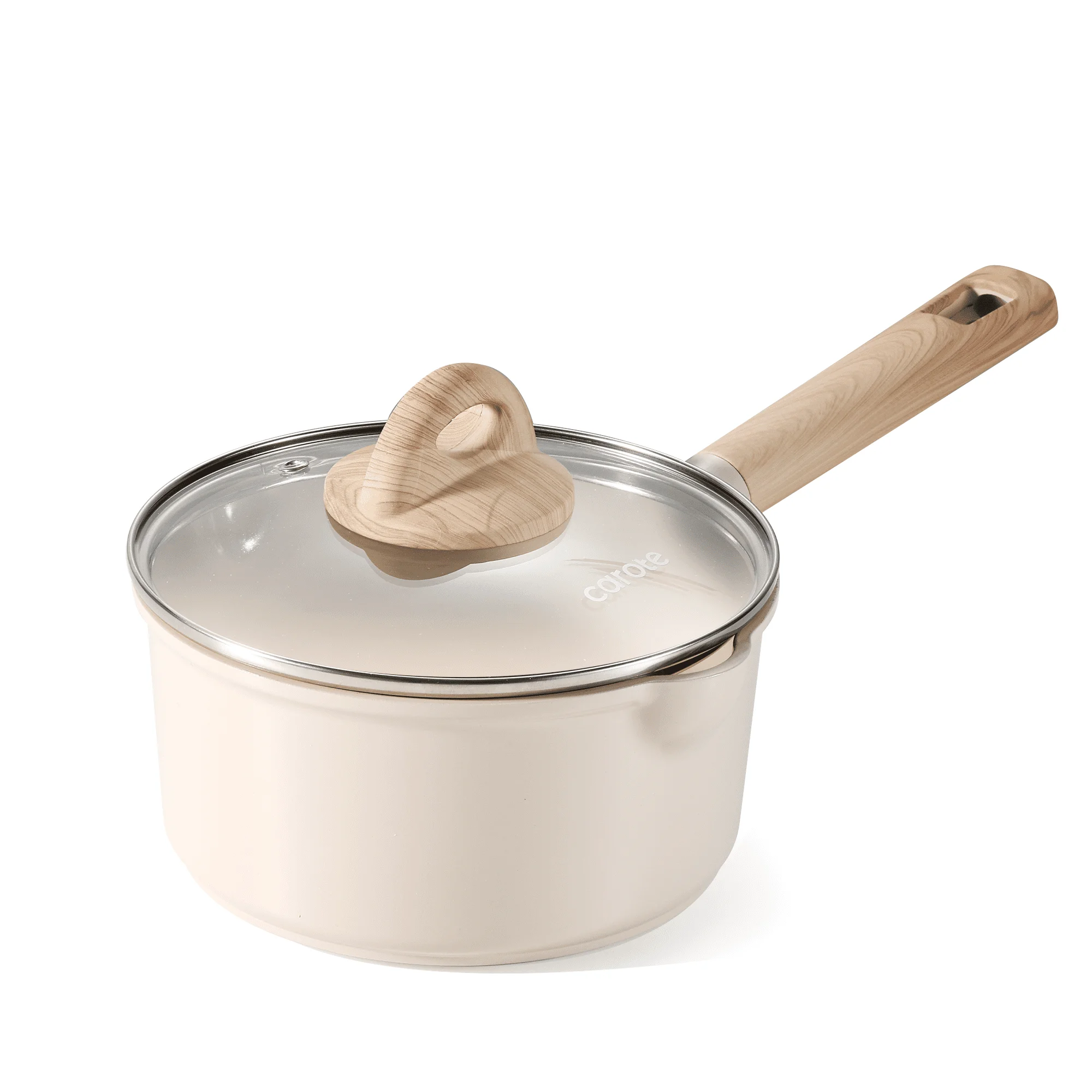 

CAROTE Healthy Ceramic Sauce Pan 2qt Nonstick Pot with Cover 7 Induction Skillet Non Stick Saucepan Bon Appetit Cooker