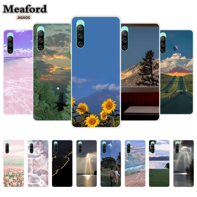 For Sony Xperia 1 VI V Phone Case Soft Silicone Cover for Sony Xperia 1 IV VI III Flowers Trees Photos Soft Capa Colorful Para