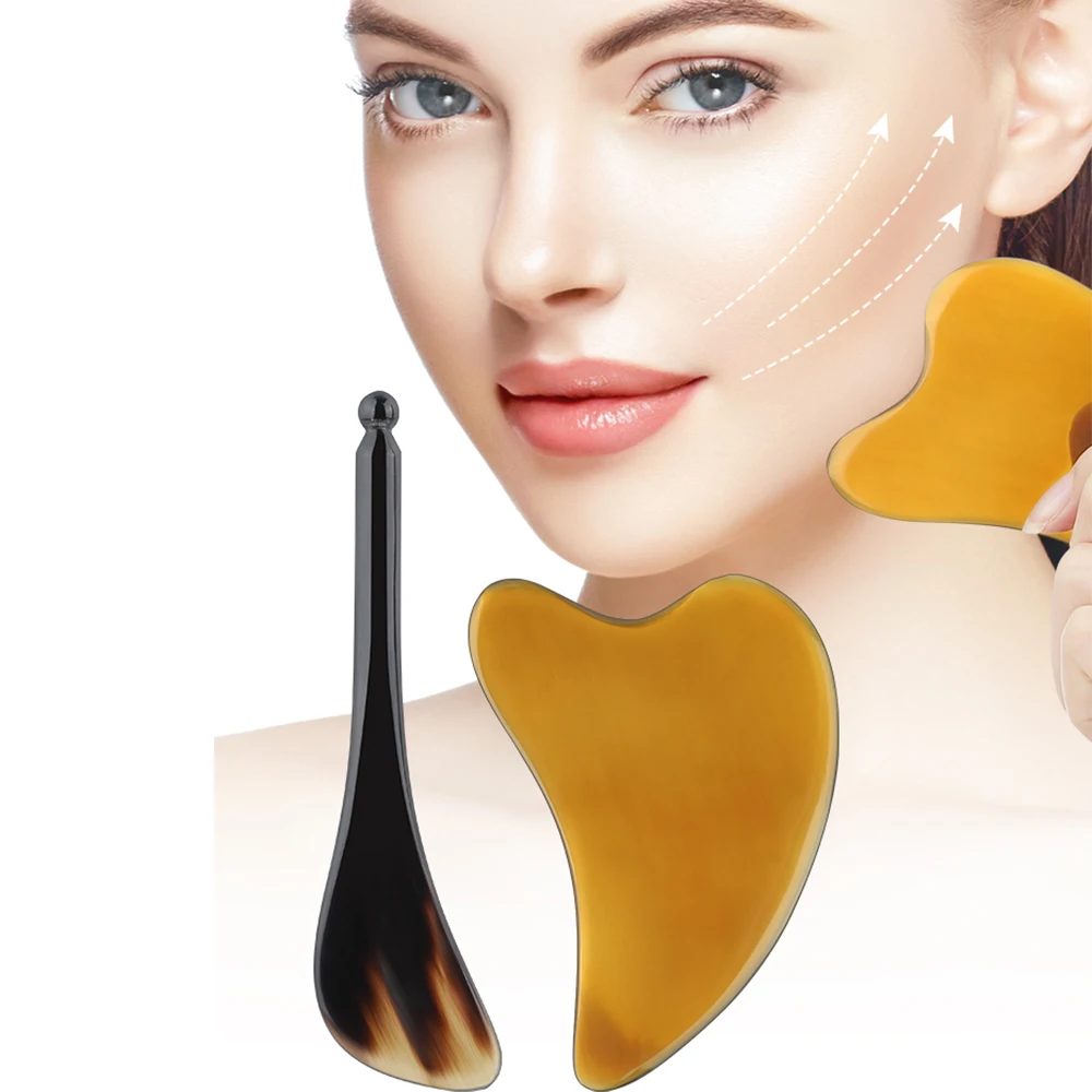 

Natural Horn Gua Sha Scraper Massager for Face Body Facial Skin Lifting Wrinkle Remove Beauty SPA PhysioTherapy Tools