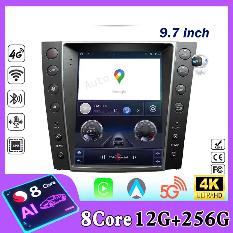9.7 Inch Car Radio For Lexus GS300 S190 GS350 GS400 GS430 GS450h GS460 Android Auto Video Carplay GPS Navigation Player Stereo