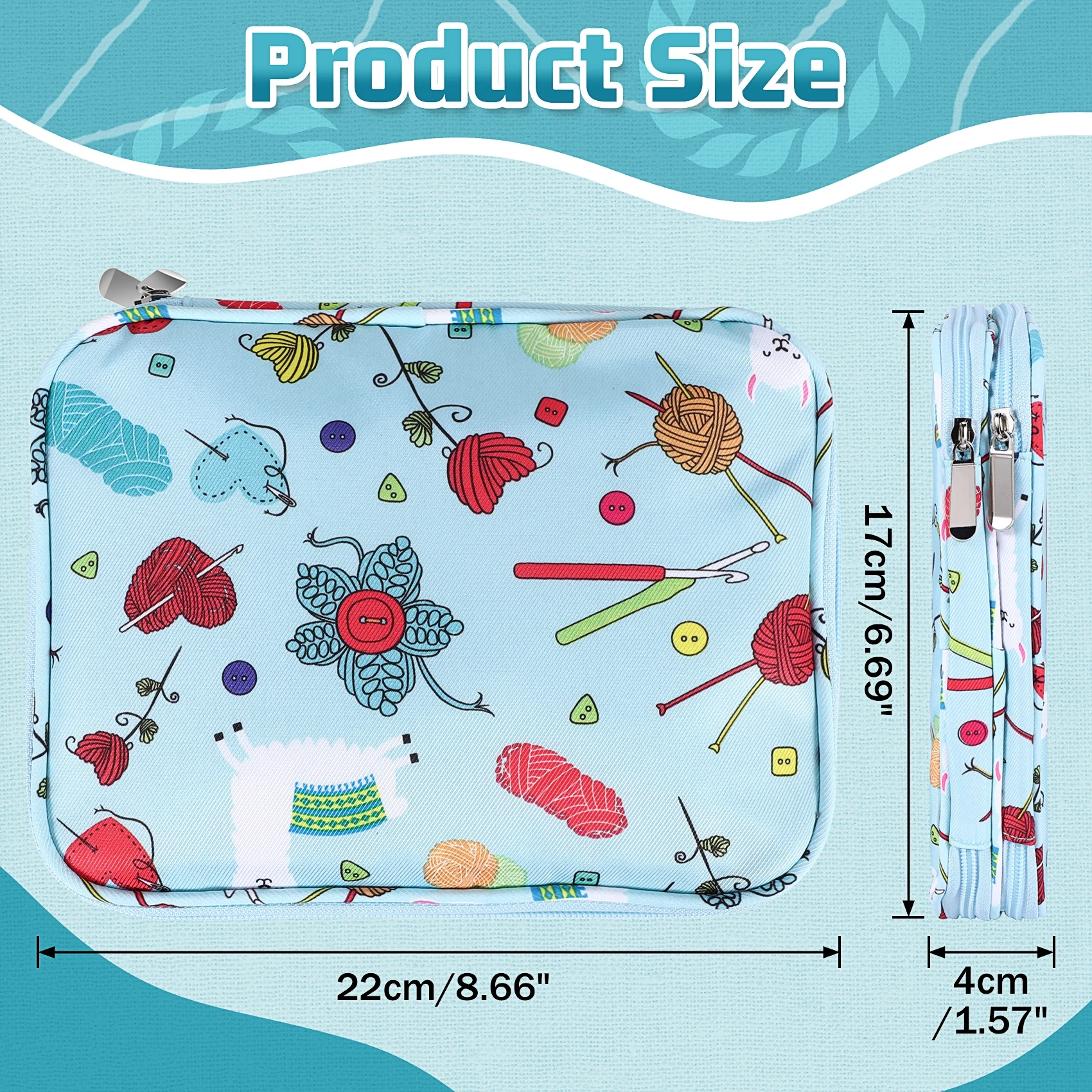 YWDZ-إبر الحياكة الفارغة حافظة السفر التخزين المنظم حقيبة التخزين لإبر الحياكة الدائرية وملحقاتها عدة حقيبة