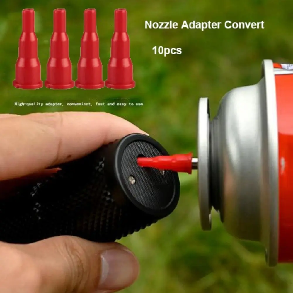 10pcs High Quality Universal Nozzle Adapter Plastic Red Convert Cassette Reusable Gas Refill Head Adapter