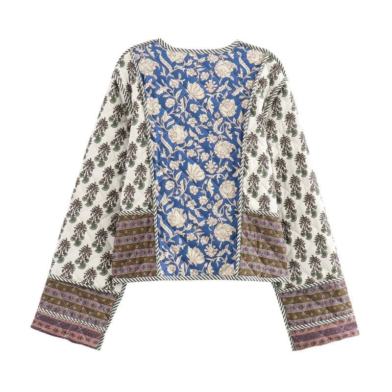 منتجات جديدة لخريف وشتاء 2025 سترة قطنية مبطنة مطبوعة على الوجهين للسيدات