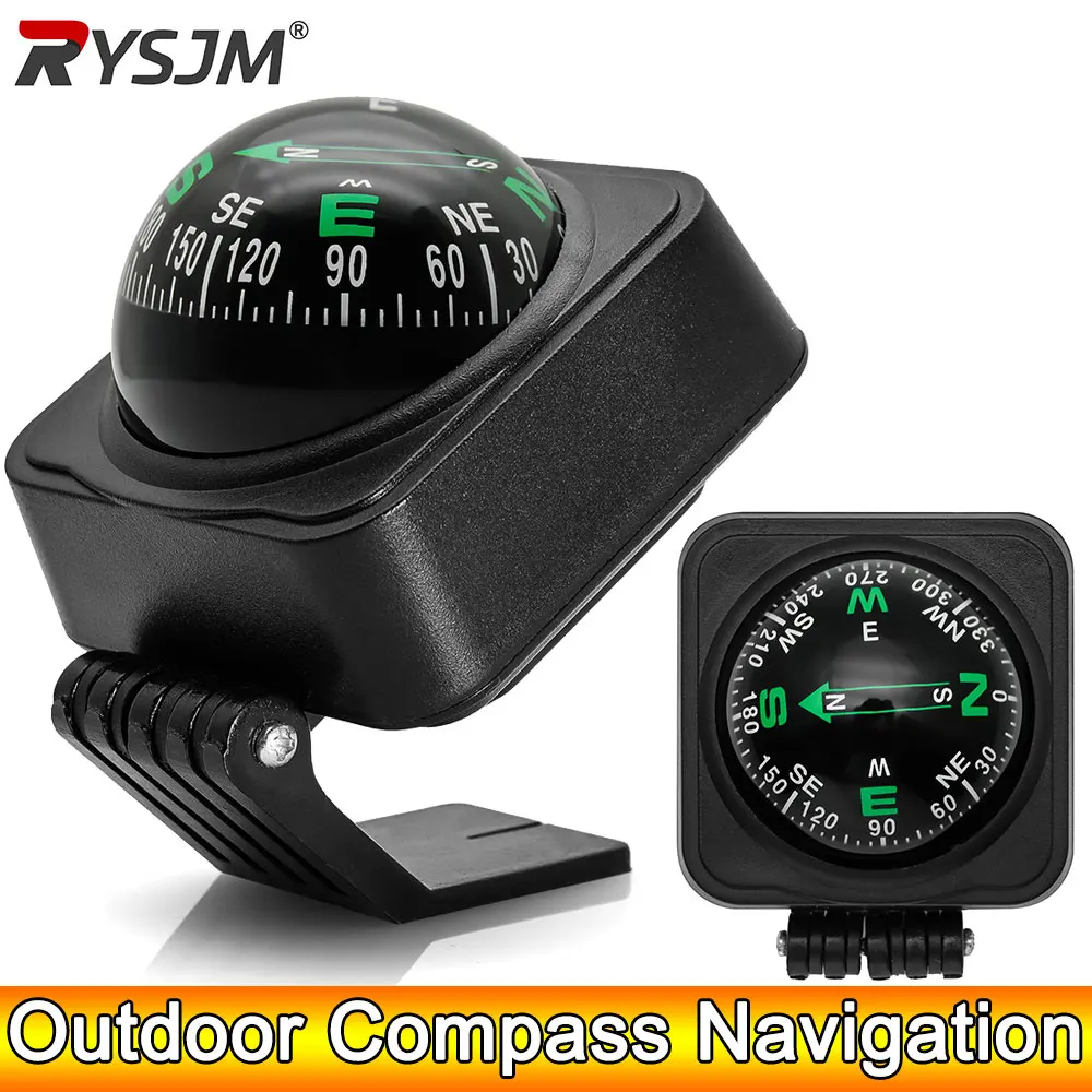 AD Outdoor Compass Navigation Dashboard Car Compass for Auto Car Boat Cycling Hiking Direction Pointing Guide Ball Shaped