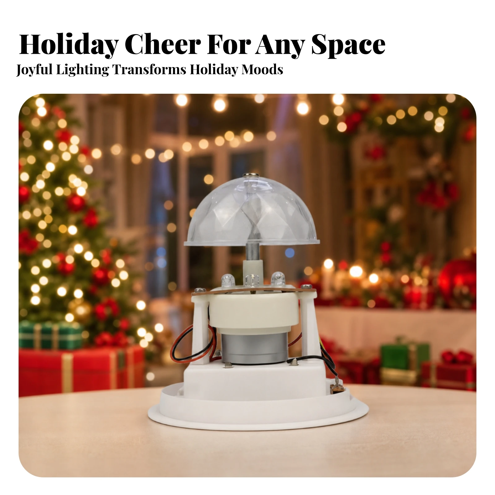 Rotating Light Base Battery-Operated Light Base with Dome Top Lamp Moving Energy-Saving for Tabletop Displays