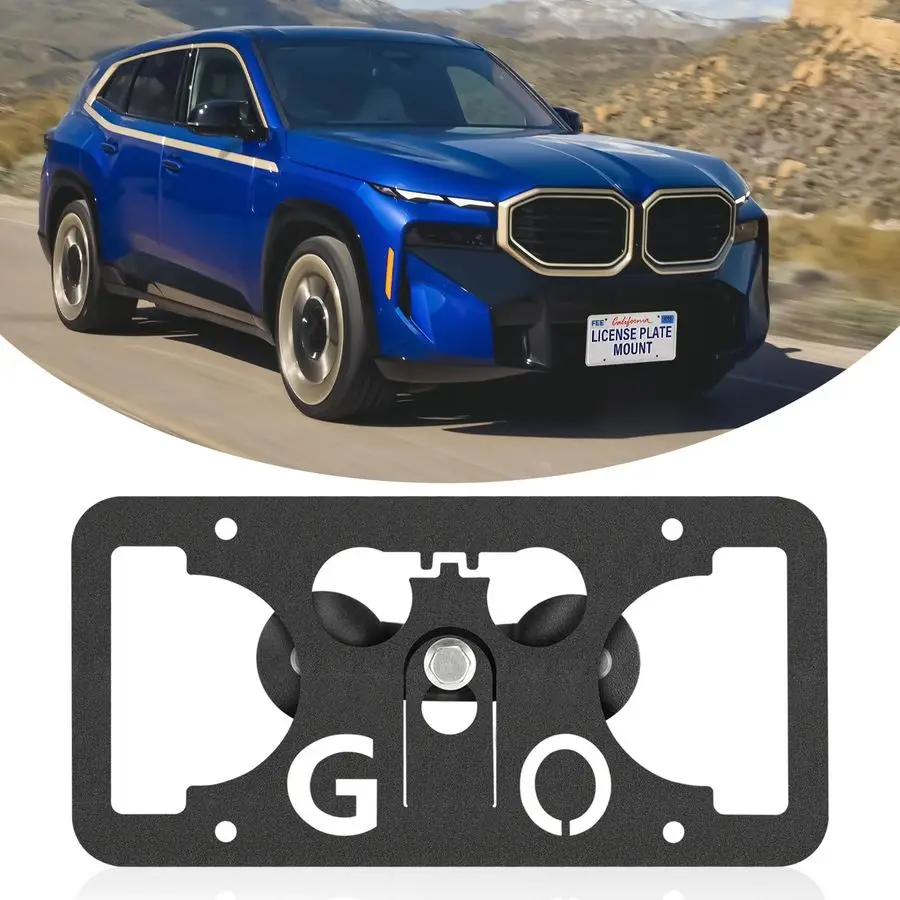 

Drill Front License Frame Compatible with BMW XM 20232025 AntiTheft License Plate Grille Mount Holder Car Tag Covers RustProof,