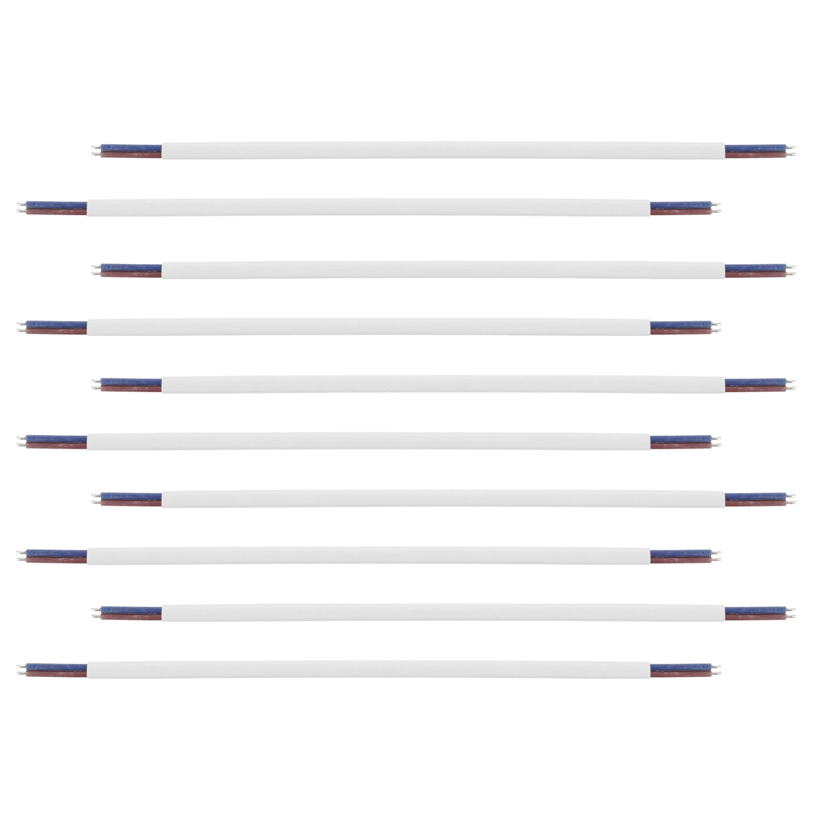 

10Pcs Pure Copper Cores Wire LED Power Input Cable White Flat Design Easy Installation Stable Conductivity Power Cable