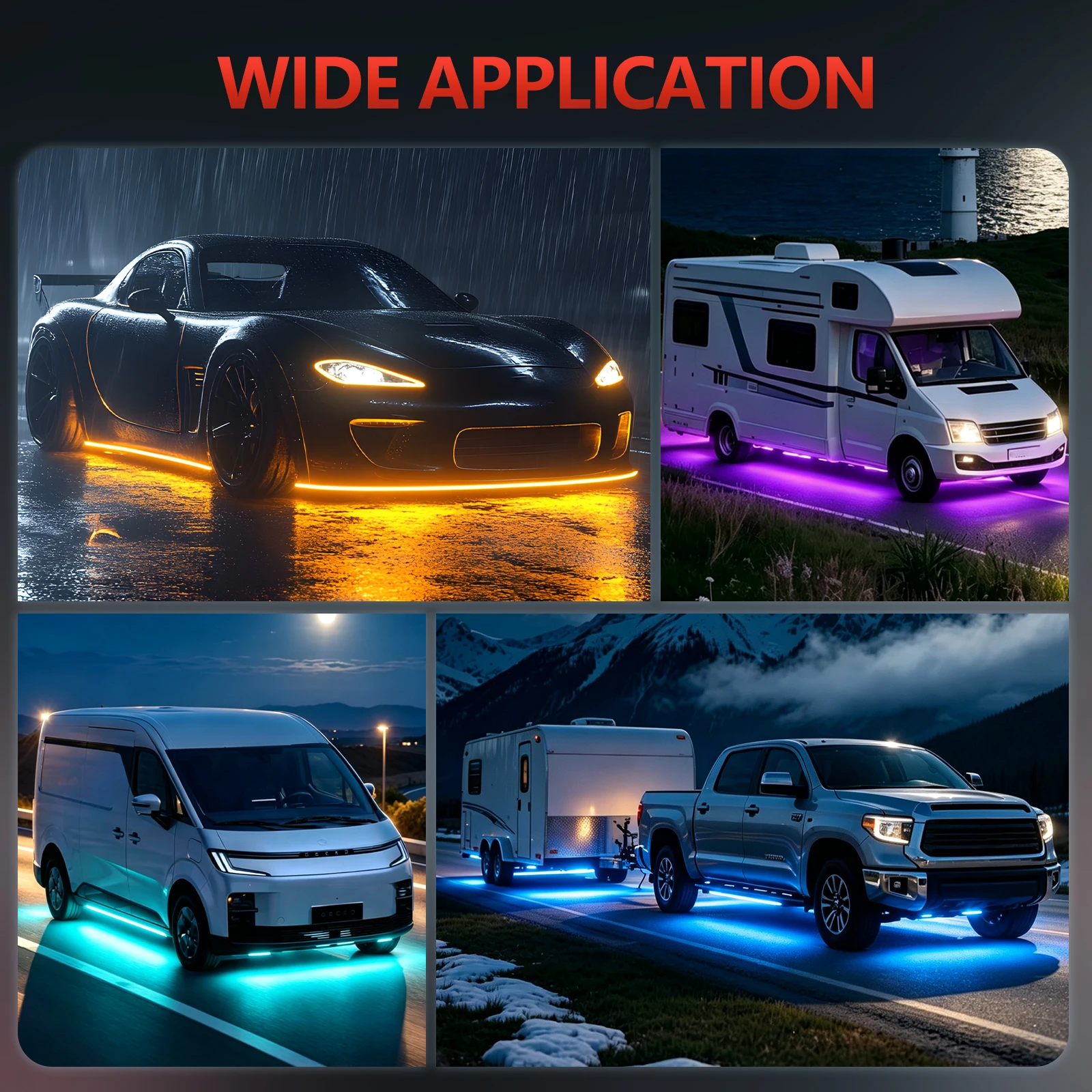 Luz LED Neon 4 em 1 para Carro - Rgb Underglow Strip avaliação e preço