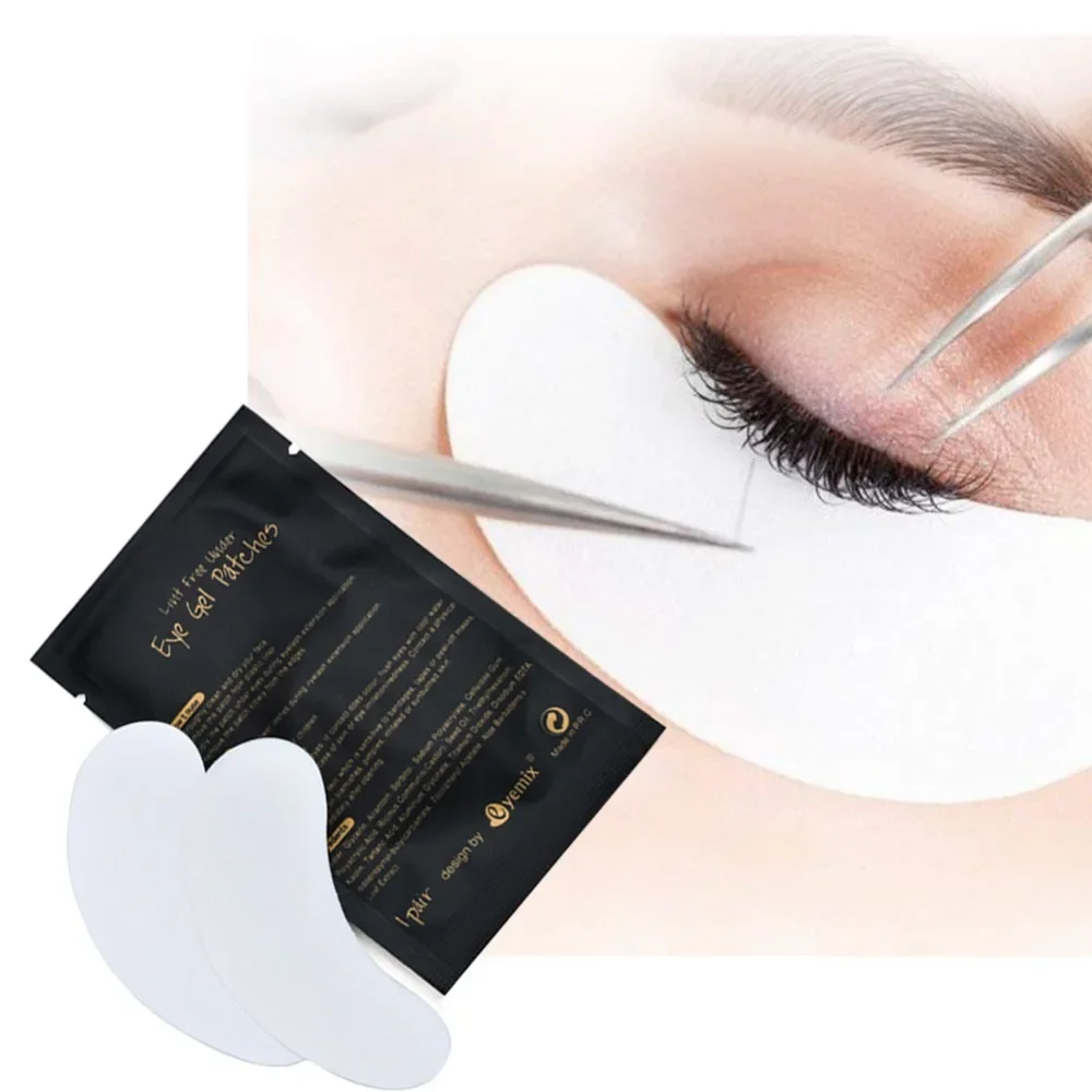 Remendos de papel para extensão de cílios, sem fiapos sob almofadas para os olhos enxertados, adesivos de hidrogel, ferramentas de maquiagem, 50 pares