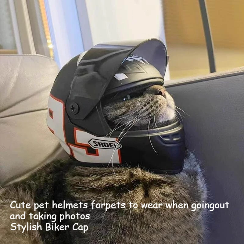 

Cat Motorcycle Helmet, Mini Cute Safety Helmet For Small Pets Outdoor Riding
