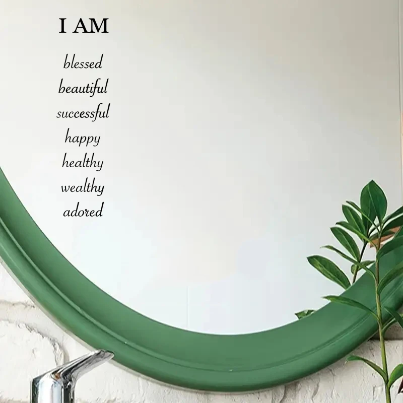 I Am Blessed, Beautiful, Successful, Happy, Healthy, Wealthy, Adored, Mirror Makeup Mirror Stickers, Car Sticker