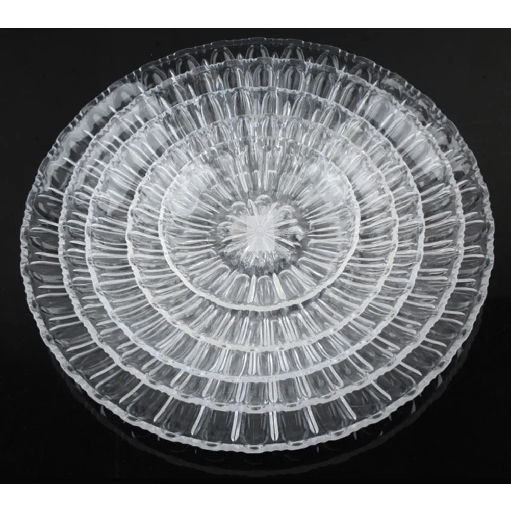 25x25cm Clear Acrylic Serving Dish for Fruit Dessert Drop Resistant Strong Transparent Artistic Machine Wash Safe Festive Tray