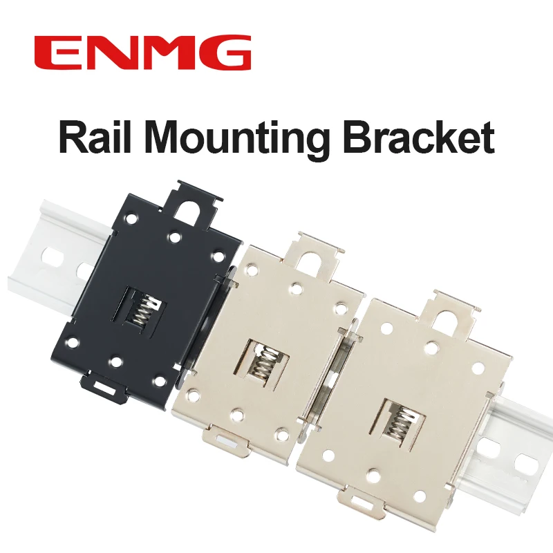 ENMG SUS304 DIN Rail 35mm Electrical Component Mounting Bracke Steel Plate Electrophoresis Black M4×6 Threaded Through Hole R99