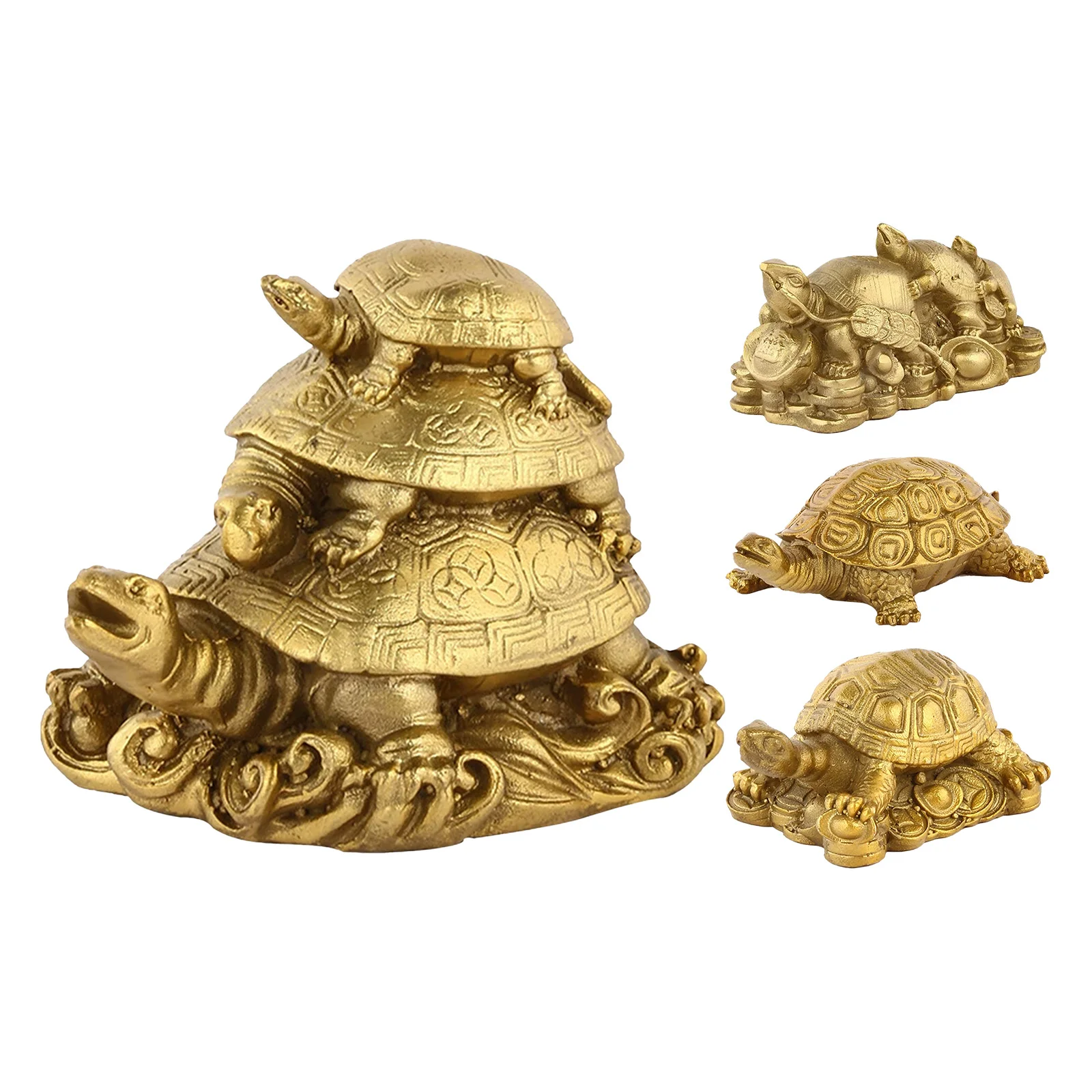 Pyrite Stone Turtle Figurine Collectible Gift Brass Turtle Exquisite Ornament Turtle Ornaments for Living Room Table Display