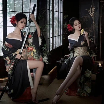 Kimono japonés tradicional Yukata Haori para mujer, kimonos, blusa de Cosplay, vestido femenino de moda de verano, ropa de fotografía, vestido de fiesta