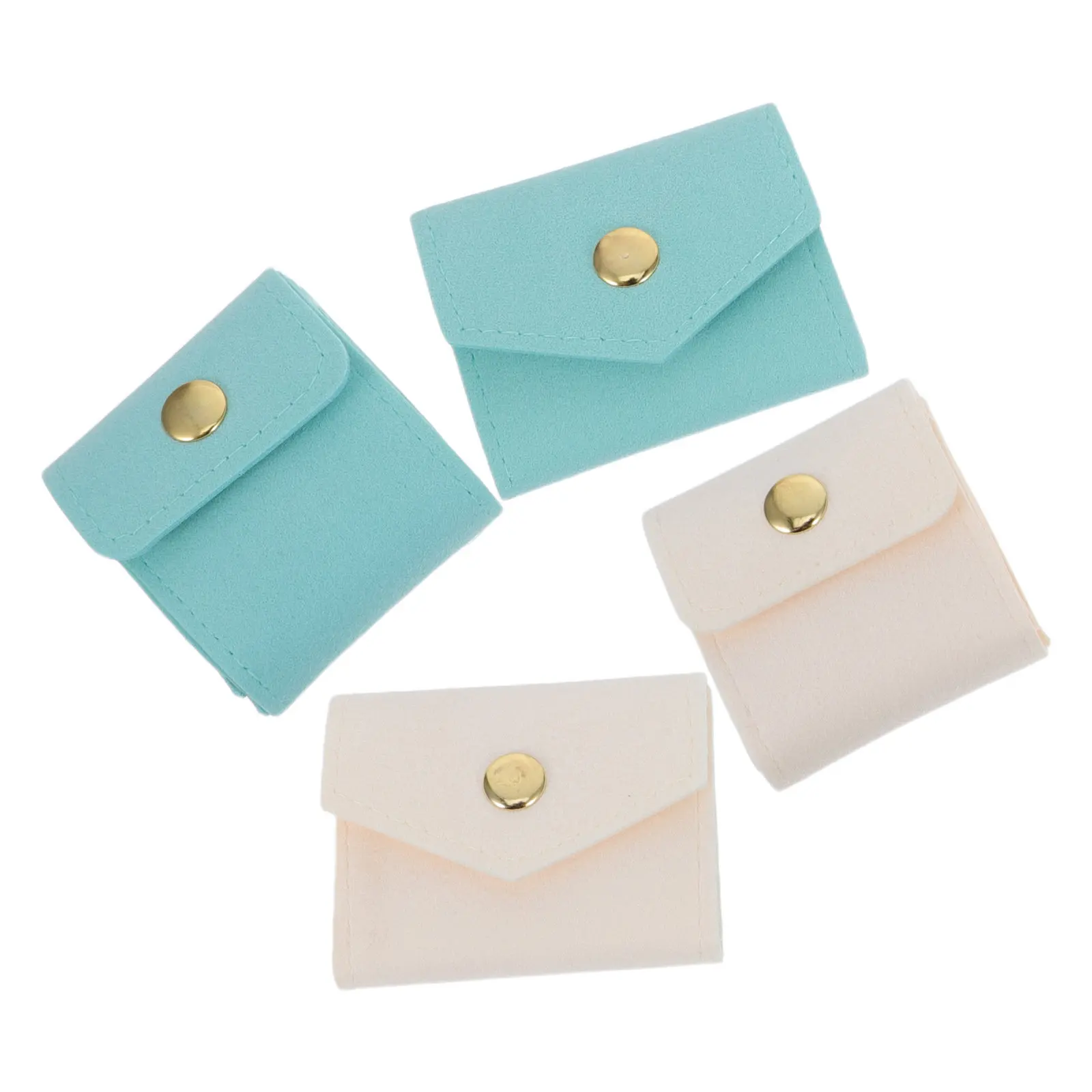 

4Pcs Travel Jewelry Organizer Case Mini Compact Foldable Soft Lined Bag for Rings Necklaces Earrings Portable Jewelry Pouch