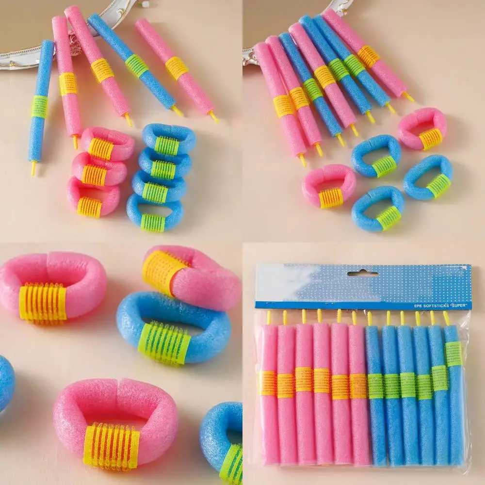 Soft 12pcs Sponge Foam Wave Hair Curler Makers Roller for Easy, Gentle Curling - Twist Sticks for Soft, Bouncy Curls with Zero H