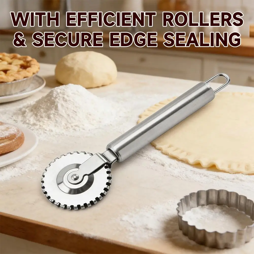 Stainless Steel Embossing Tools Rolling Pin Edge Sealing Embossing Knife Rolling Lace Cutting Knife Pie Filling Dumpling Access