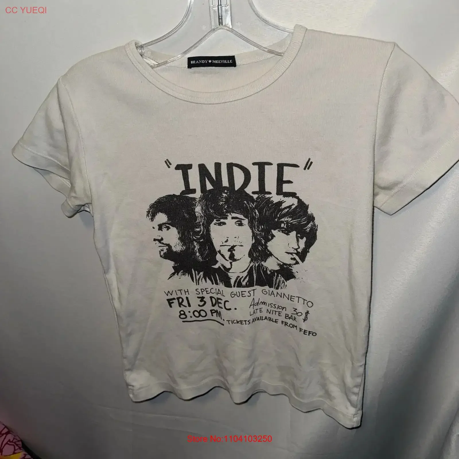 Brandy Melville Rare Indie T Shirt top One Size vintage Washed Breathable designer clothes Casual homme Soft streetwear