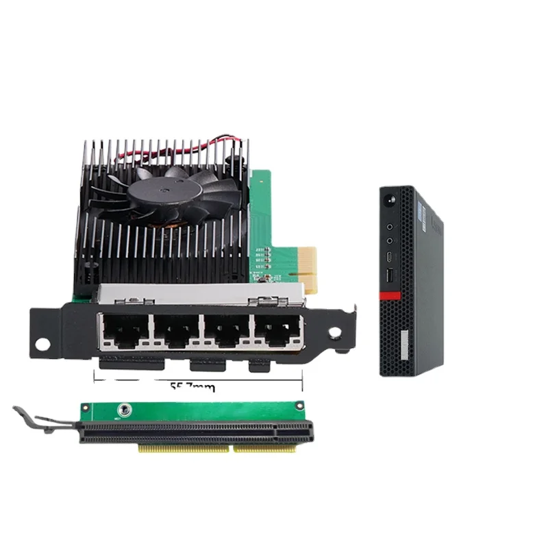 Чипы I225, 4-портовый сетевой адаптер 2,5G RJ45, четырехпортовый PCIe PCI Express, 100/1000M/2500 Мбит/с, сетевая сетевая карта Gigabit Ethernet