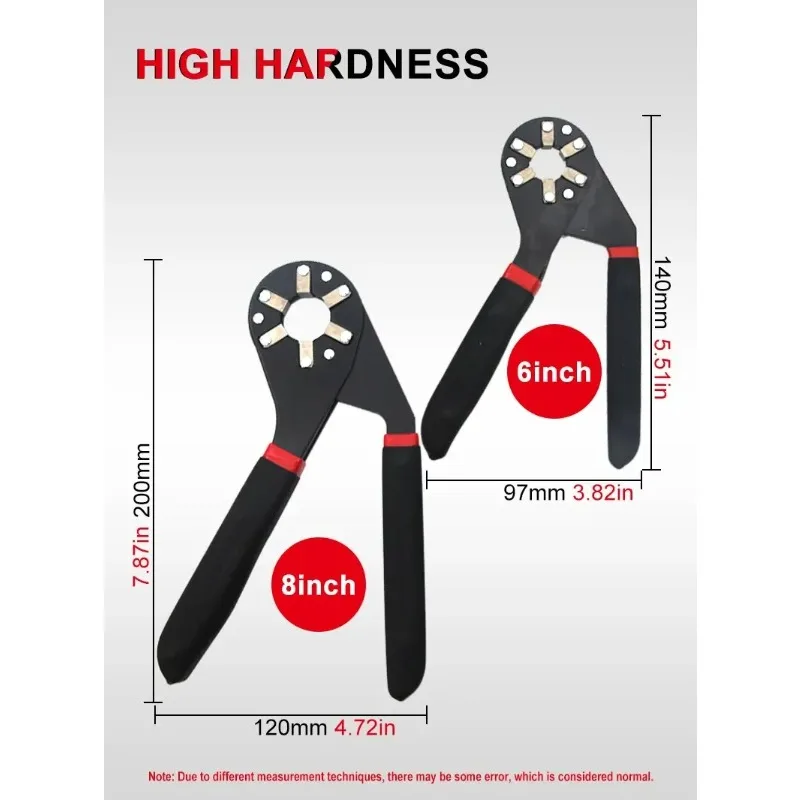 New 6/8 Inch Magic Wrench Household Maintenance Adjustable Twisting Hand Clamping Socket Outer Hexagonal Multifunctional Tool