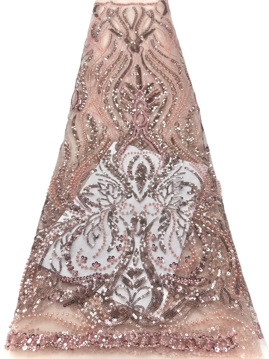 Ofertas de fábrica2026 mais recente áustria melhor qualidade elegante malha macia renda de lantejoulas com contas tecido para festa vestido de noite u_ge5869