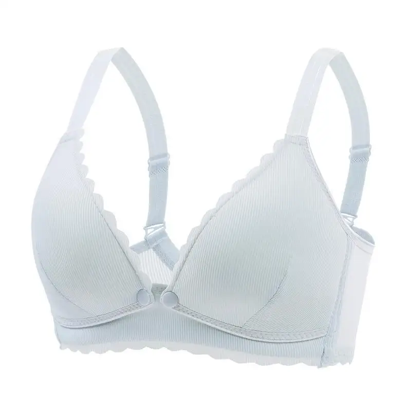 Nursing Solid Color Woman Bra Gathers Prevents Sagging Specially Pregnancy Lady Brassiere Front Clasp Thin Maternity Girl Bra