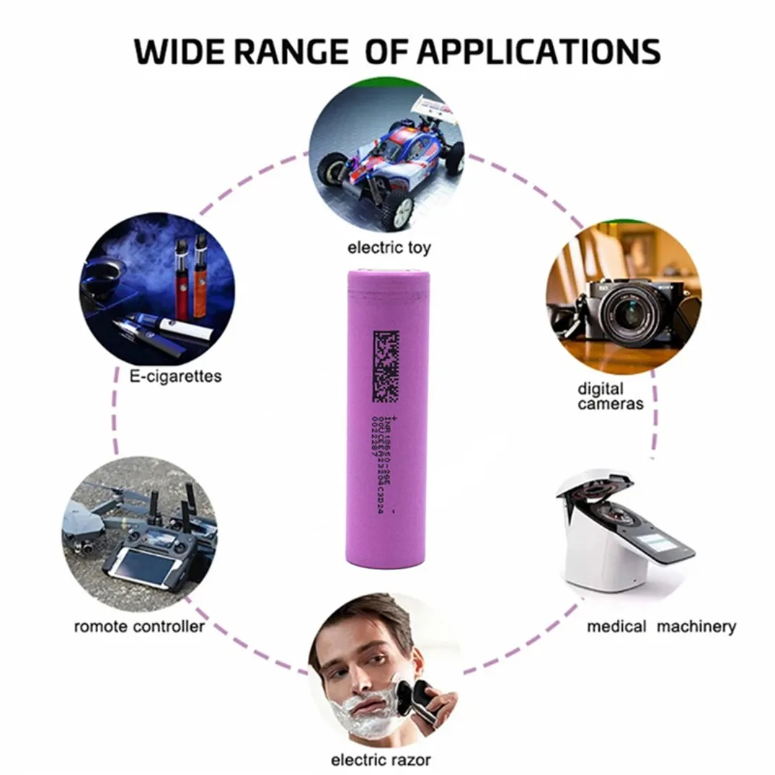 INR18650-26E 2600mAh lithium-ion rechargeable battery 5C 1000 cycles 3.7V electric bicycle Eddie ion 18650 battery