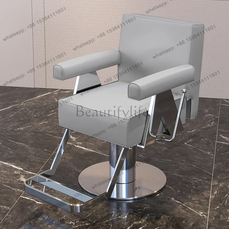LSModern Luxury Barber Chairs Nordic Simple Speciality Hair Dyeing Perm Barber Chairs Comfort Lift Salon Furniture Sillas FYBC