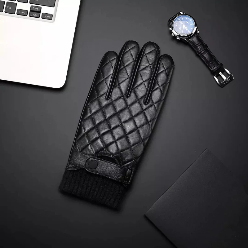 الأصلي Youpin Qimian كامل شاشة تعمل باللمس قفازات من جلد الغنم سميكة الدافئة زائد المخملية قفازات جلدية الشتاء الدراجات قفاز كامل الاصبع