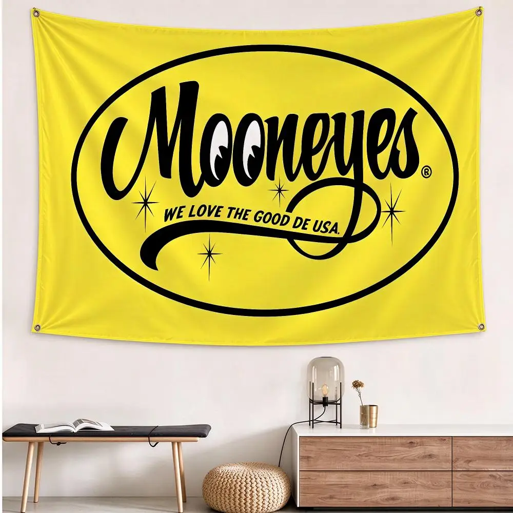 Brand MOONEYES Flags flag Hanging Grommets polyester Wall Flag Home Decor For Bedroom Living Room Fan Merch