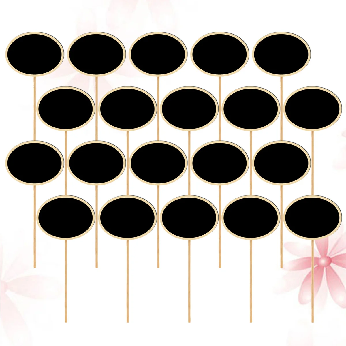 20 قطعة من سبورة السبورة الخشبية الصغيرة البيضاوية علامات الحديقة القابلة للكتابة لأواني النباتات علامات الأسعار رسائل هدايا حفلات الزفاف