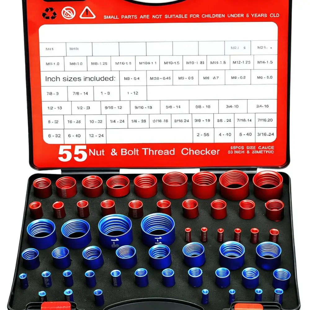 Bolt Nut Thread Identifier Tool Set Metric Imperial Gauge Checker For Industrial Hardware Fastener Repair Shop