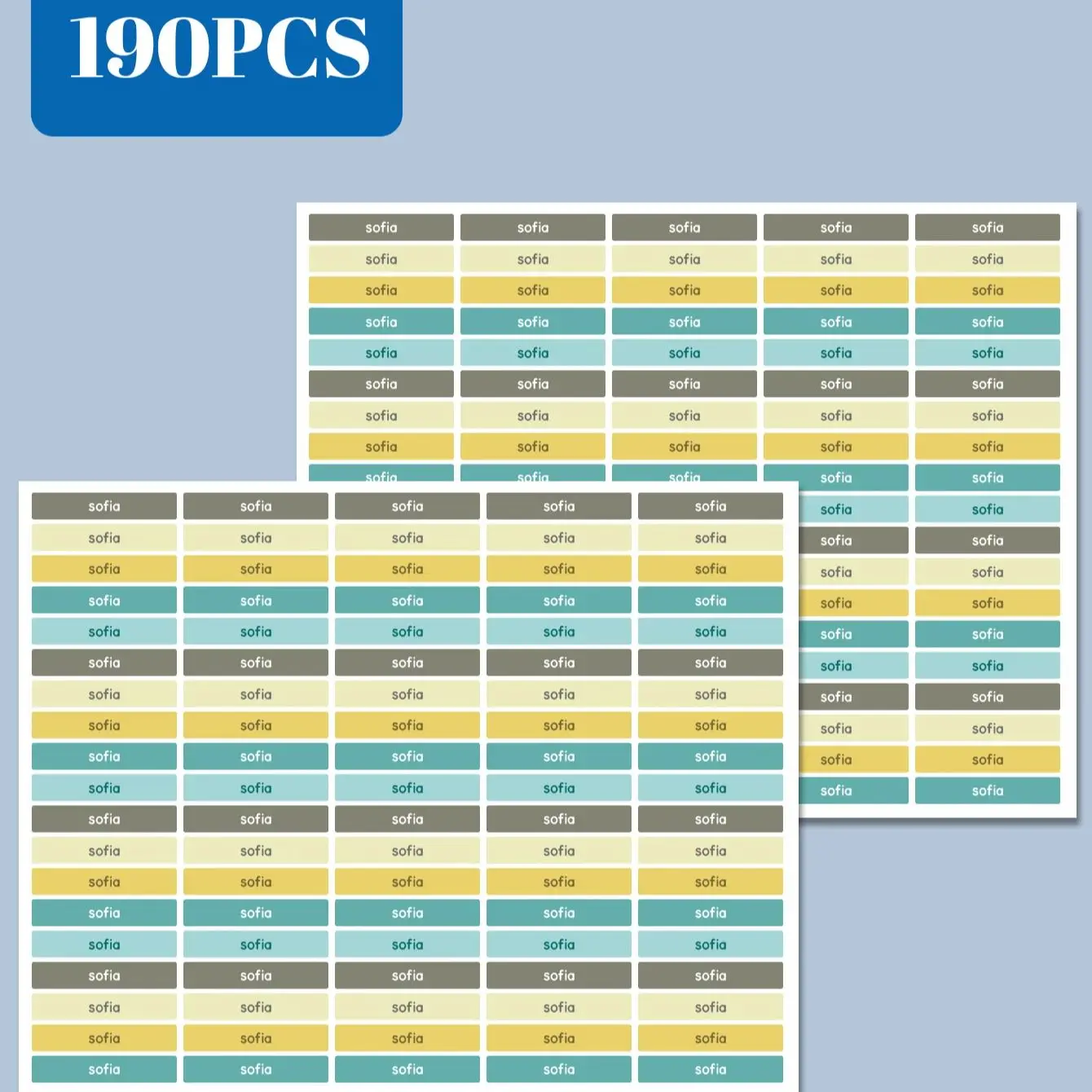 190PCS Personalized Name Stickers, Waterproof Custom Labels for Bottles, Books, School & Home