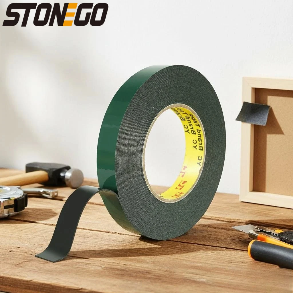 

Рулон черной двусторонней клейкой ленты из вспененного полиэтилена, амортизирующая губка для упаковки офисных принадлежностей и рукоделия, 1 см x 10 м