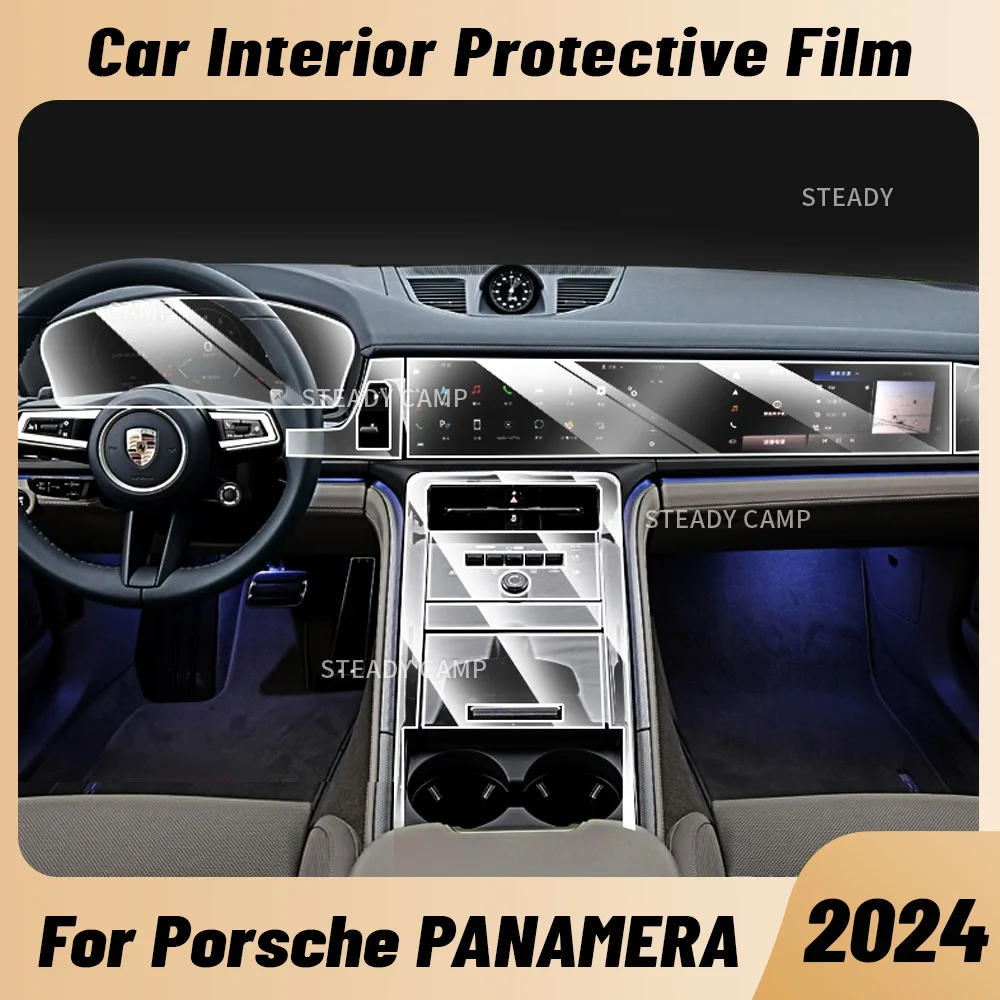 Anti-scratch Car Interior Center Console Media Dashboard Navigation TPU Protector Film For PORSCHE PANAMERA 2024 Sticker