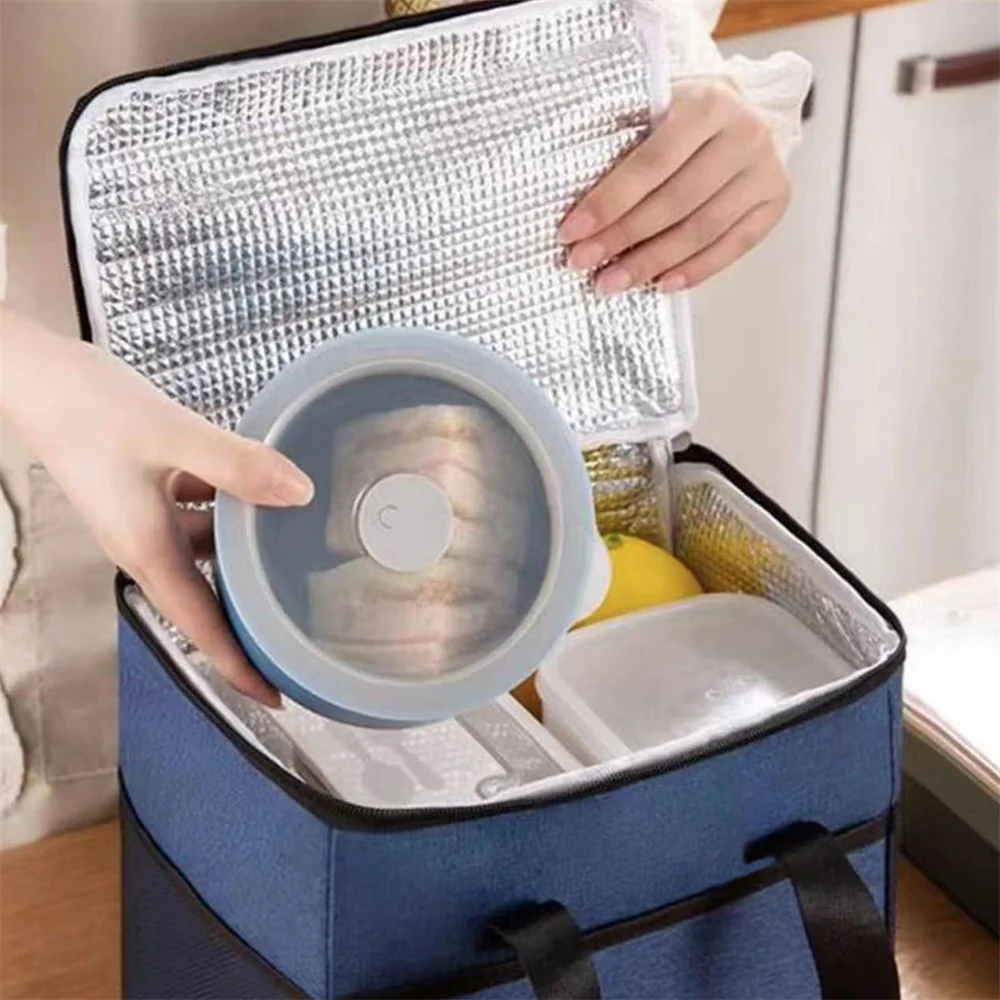 Saco térmico portátil caixa térmica almoço tote sacos à prova dwaterproof água escritório refrigerador lancheira sacos de piquenique para unisex saco de armazenamento de alimentos