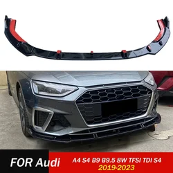 Front Lip Bumper Blade Diffuser for Audi A4 S4 B9 B9.5 8W TFSI TDI S4 2019-2023 Front Lip Spoiler Lower Splitter Guard Body Kit