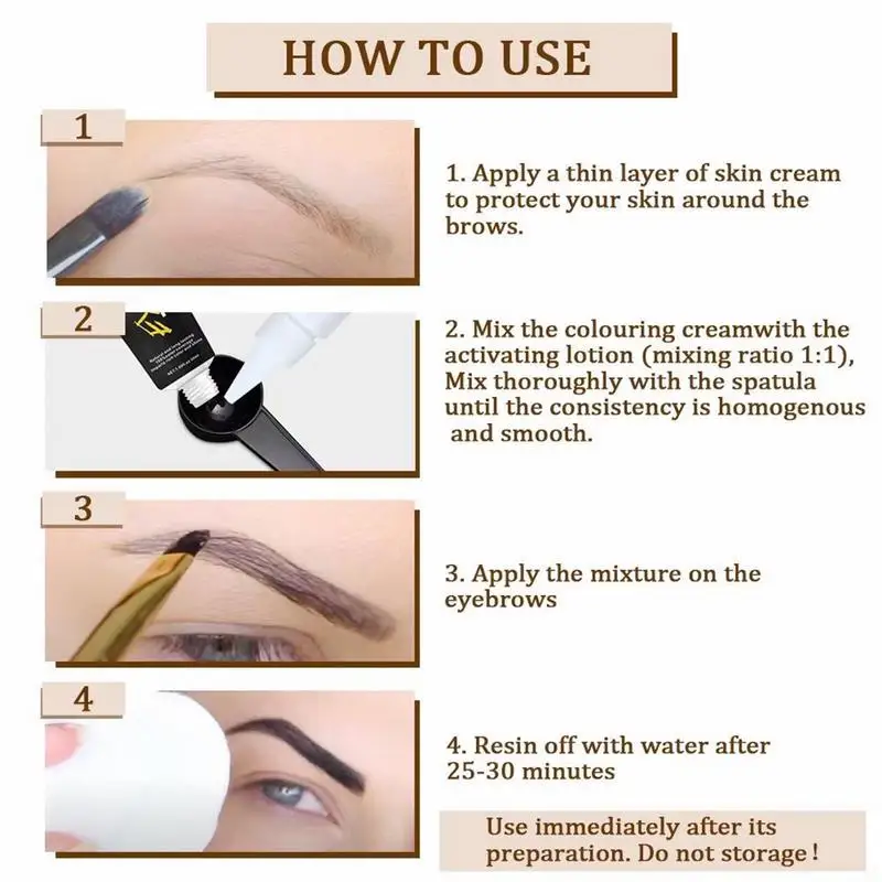 Eyebrow Tinting Kit Gentle Eyebrow Dye Long-Lasting Dye Eyebrow Cream Waterproof Mascara Enhancer 3d Natural Brow Color